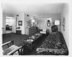 Living rooms of model homes at Wikiup, Santa Rosa, California, 1967