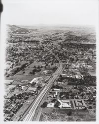 Looking south along Highway 101, Santa Rosa, California, 1965