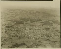 Aerial view of the Petaluma area, Petaluma, California, 1964