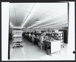 Assembly line at National Controls Annex, Santa Rosa, California, 1976