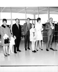 Lawrence S. Gaskell, store manager, speaking at the grand opening of K-Mart