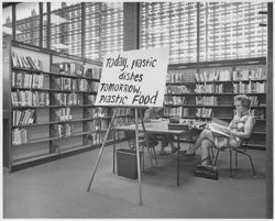 Earth Day sign at the Santa Rosa-Sonoma County Free Public Library, Santa Rosa, California, April 22, 1970