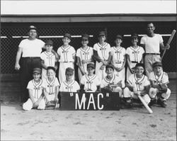 Mac--a Little League baseball team, Santa Rosa, California, 1960