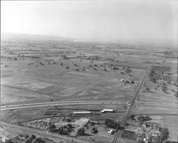 Aerial photograph of Wright Road and Highway 12, Santa Rosa, California, 1966