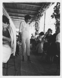 Fashion show at the Farmhand , Santa Rosa, California, 1960, featuring clothes from Ceci's