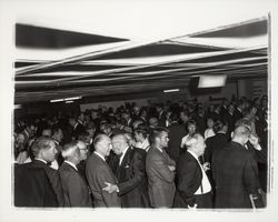 Large group of people at dedication of parking garage at 3rd and D Streets, Santa Rosa, California, 1964