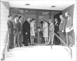 Ribbon cutting ceremony at dedication of North Bay Cooperative Library System, Santa Rosa, California, September 9, 1967