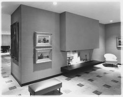 Reception area of the residence hall at Ursuline High School, Santa Rosa, California, 1960