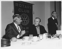 Members of Rotary and Kiwanis Clubs at a dinner, Santa Rosa, California, 1963
