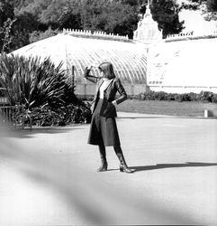 Mattei Brothers men's and women's fashions modeled outdoors at the Golden Gate Park Conservatory