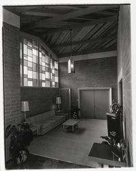Lounge area of Welti Chapel of the Roses, Santa Rosa, California, 1957