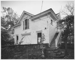 Northwest exterior view of Luther Burbank's carriage house, Santa Rosa, California, December 1, 1979