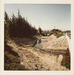 View of Santa Rosa Creek facing west, Santa Rosa, California, 1975