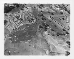 Aerial view of the Greenfield and Deerfield Circles neighborhood of Oakmont and the Oakmont Golf Course, Santa Rosa, California, 1964