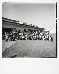 Group of boys outside Santa Rosa Boys Club, Santa Rosa, California, 1976