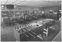 Foosball tables and pinball machines at Star Skate World, 2075 Occidental Road, Santa Rosa, California, in 1978