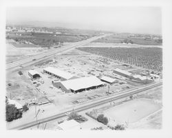 Aerial view of Stevenson Equipment Company Incorporated, US Highway 101 and Old Redwood Highway, Santa Rosa, California, 1964