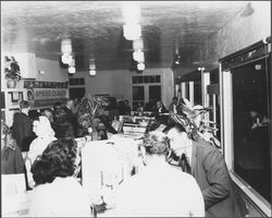 Open house attendees at The Washing Machine Man, Santa Rosa, California, 1965