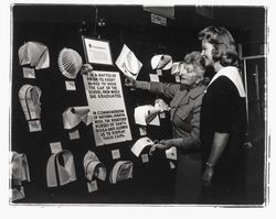 Display of nurses caps by the Orchid Ladies Auxiliary of Warrack Hospital, Santa Rosa, California, 1962