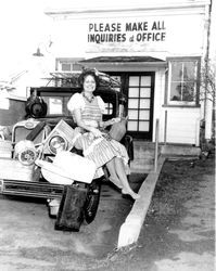 Jona L. Hitchcock dressed for a 'Grapes of Wrath' fundraiser, Santa Rosa, California, 1962