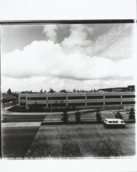 Santa Rosa Plaza parking garage from Third Street, Santa Rosa, California, 1982