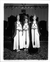 Job's Daughters honored queen with junior and senior princesses, Santa Rosa, California, 1962