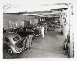 Workshop at Veale Volkswagen, Santa Rosa, California, 1959