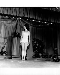 Barbara Isselin in the Miss Sonoma County swim suit competition, Santa Rosa, California, 1971