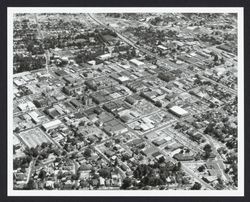 Aerial view of downtown Santa Rosa, California, July, 1962