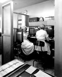 Operators at the Santa Rosa General Hospital Switchboard, Santa Rosa, California, 1962
