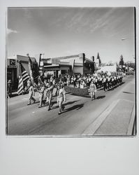 Healdsburg High School band in Guerneville Parade, Guerneville, California, 1978