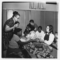 Students at Doyle Park School learning to crochet, Santa Rosa, California, 1972