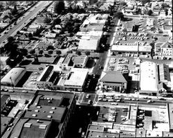 Santa Rosa, California, looking north from 5th and A Streets (aerial view), September 25, 1962