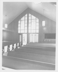 Interior of St. Sebastian's Catholic Church, Sebastopol, California, 1957