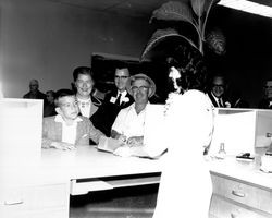 People at open house of the Coddingtown Branch of United California Bank