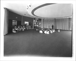 Alta Kerr telling stories to children in the Forum Room, Santa Rosa, California, 1967