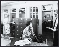 Office staff at Bishop Hansel Ford, Santa Rosa, California, 1963