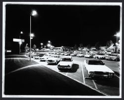 Car lot at Bishop-Hansel Ford, Santa Rosa, California, 1975