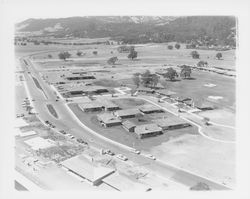 Aerial view of the Oakmont Central Activity Center and the Oakmont Golf Course, Santa Rosa, California, 1964