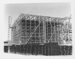 Building towers at The Geysers, California, 1966