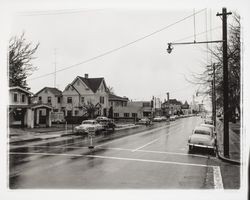 South side of Fourth Street looking west from Pope, Santa Rosa, California, 1958