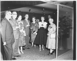 Opening night attendees at Ceci's Flamingo Shop, Santa Rosa, California, 1957