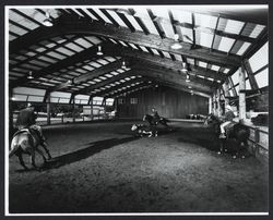 Inside pavilion of Windy Valley Ranch, Healdsburg, California, 1975