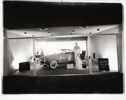 Ceci's Flamingo Shop display before the opening, Santa Rosa, California, 1957