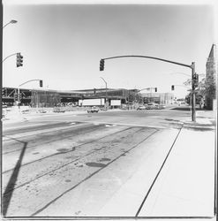 Santa Rosa Plaza under construction from B Street south of Third Street, Santa Rosa, California, 1981