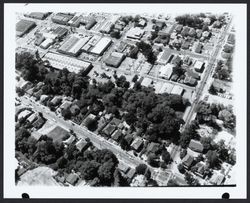 Looking northwest from intersection of E Street and Sonoma Avenue, Santa Rosa, California, 1962