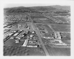 Aerial view of Mayette Village Shopping Center, Santa Rosa, California, 1960