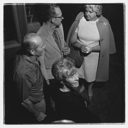 Four attendees at the Zumwalt Chrysler-Plymouth Center Open House, Santa Rosa, California, 1971