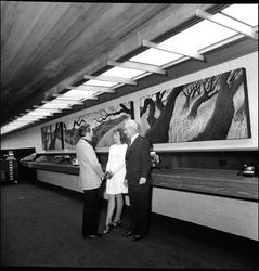 Lawrence Simons, Ruth Dicker and John P. Long at grand opening of Bank of Sonoma County, Santa Rosa, California, September 30, 1967