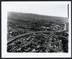 Construction of Highway 12 and 101 interchange, Santa Rosa, California, 1963